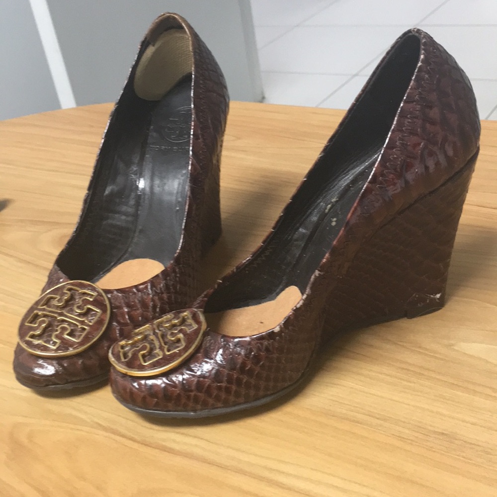 Tory Burch Snakeskin Wedge size 5